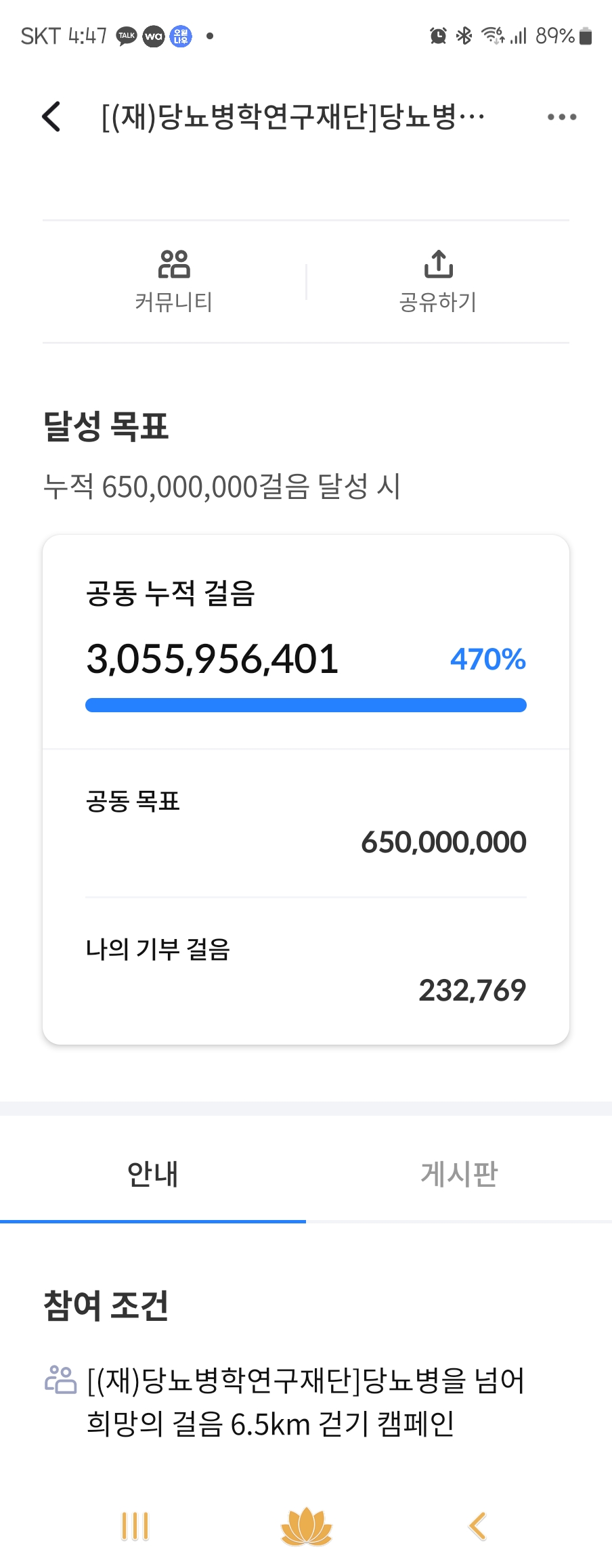 6.5km 걷기 캠페인- 걷기 생활화로 살아 있음을 증명합니다
